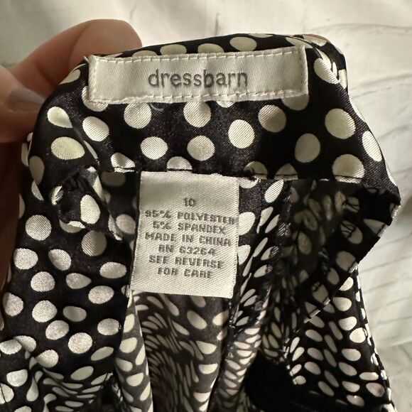 Dress Barn Black & White Polka Dot Knee-length Skirt, Size 10, Pre-owned - Picture 5 of 6